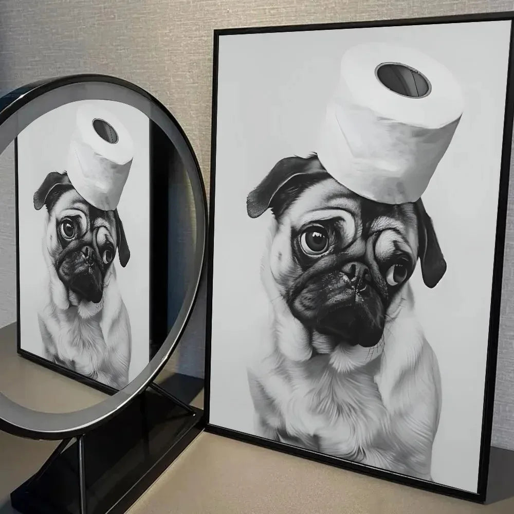 Cute Animals Toilet Paper Canvas