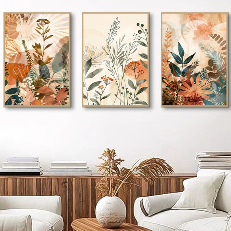 Boho Floral Canvas Prints