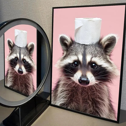 Cute Animals Toilet Paper Canvas