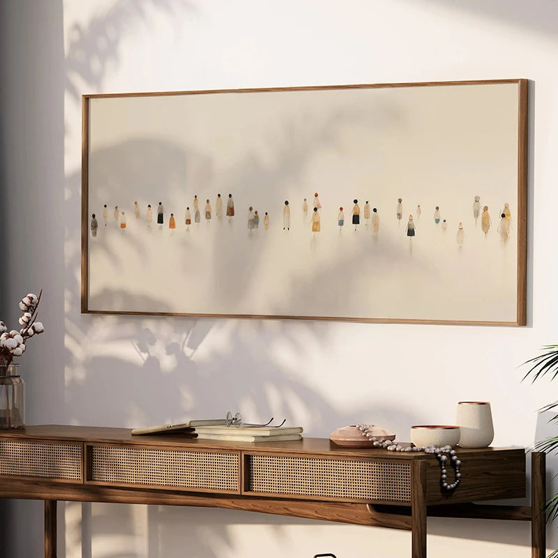 minimalist color abstract wide horizontal oil effect canvas