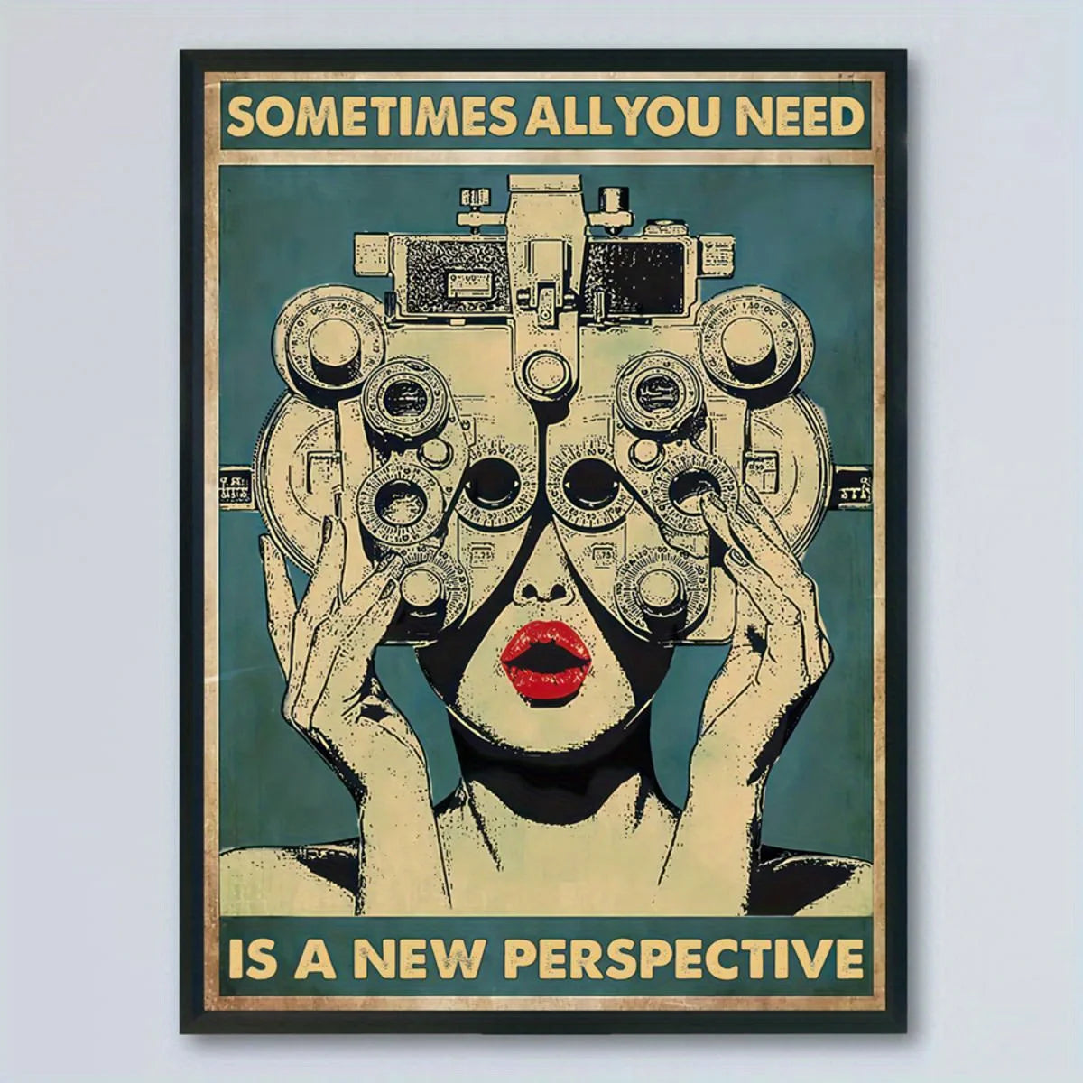 art deco ophthalmology head illustration frameless canvas