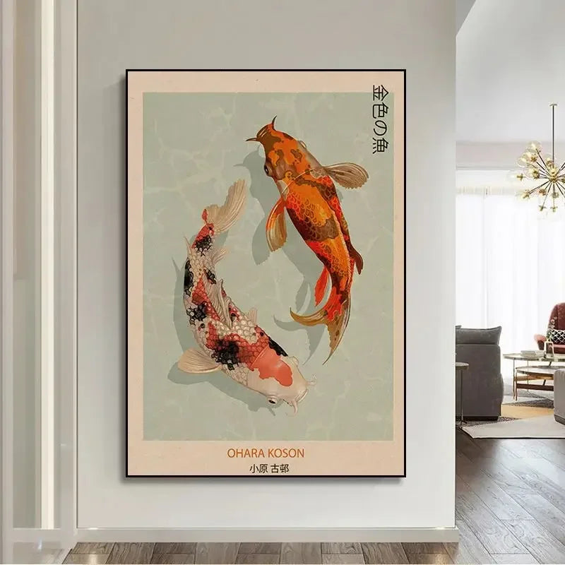 Hokusai & Ohara Koson Inspired Japanese Canvas Prints