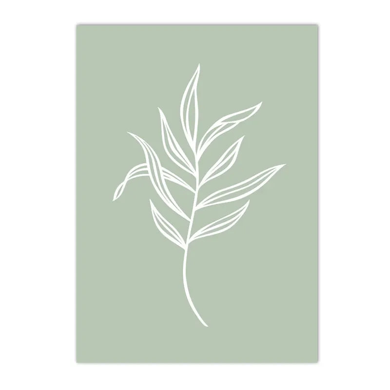 botanical canvas with succulents cactus and green leaves