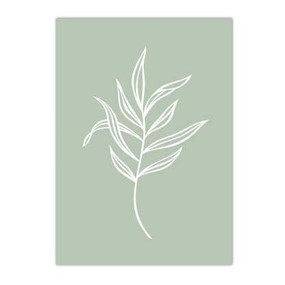 botanical canvas with succulents cactus and green leaves