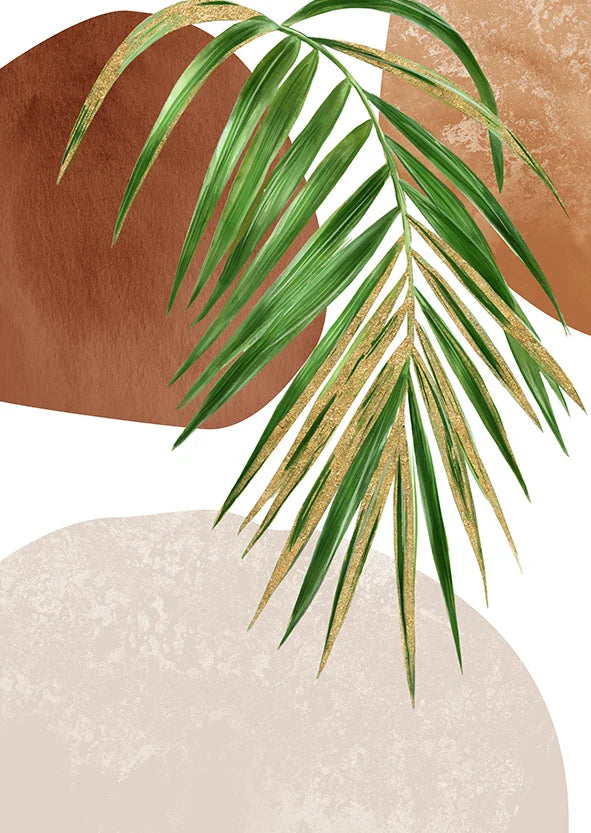 Boho Green Palm Leaves Canvas Print