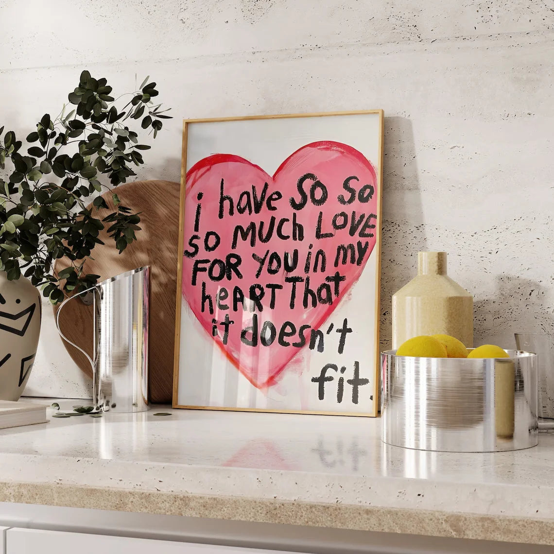 romantic quote so much love unframed canvas wall art