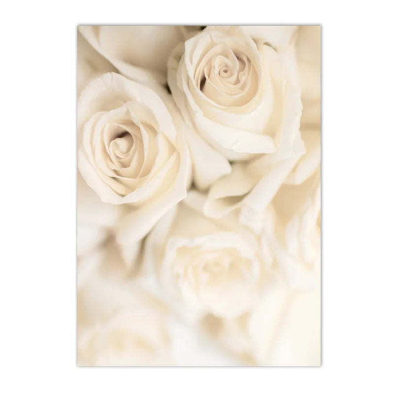 beige floral canvas with roses peonies and pampas grass