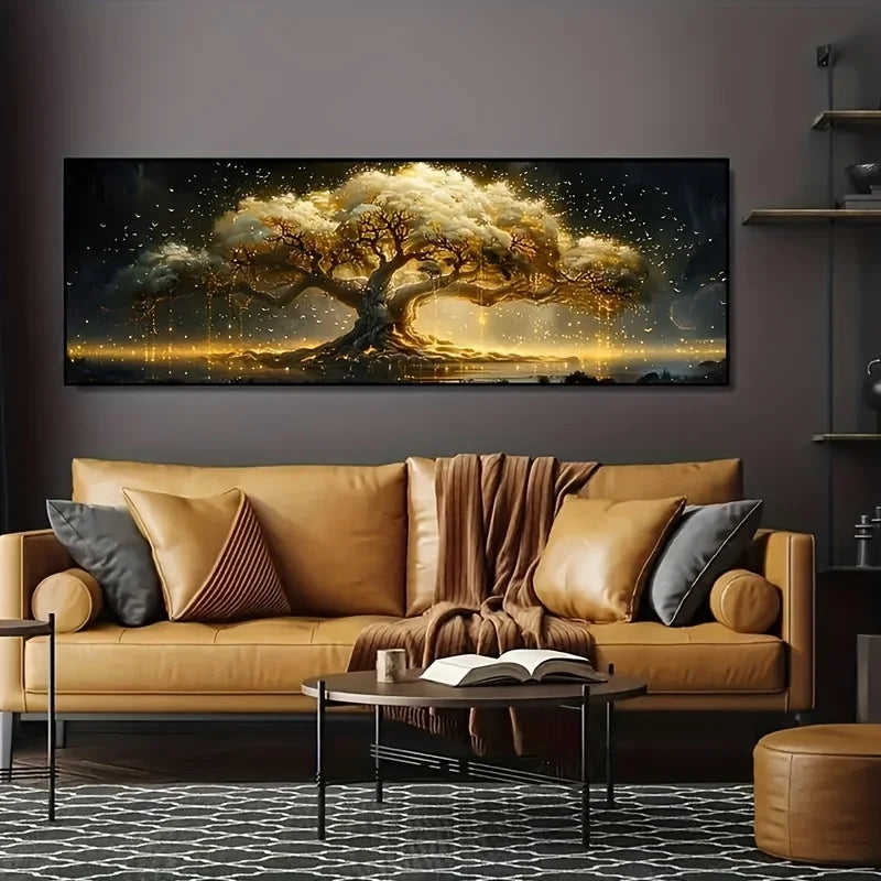 abstract geometric tree of life modern canvas print