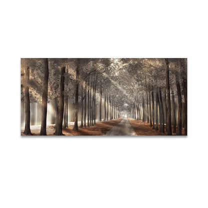 Abstract blue trees with butterfly Nordic canvas wall art