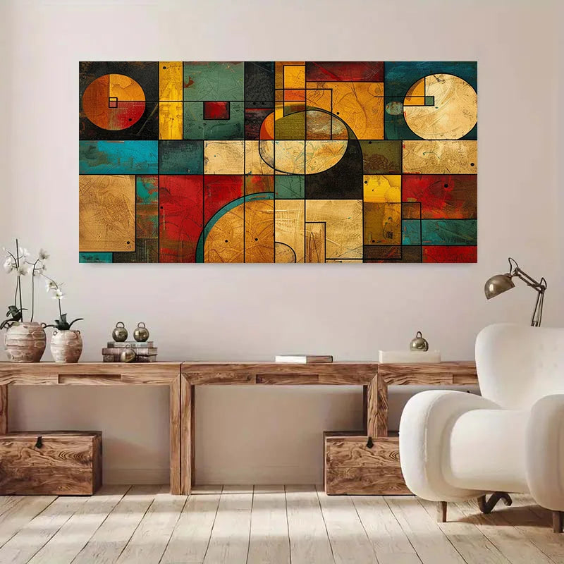 modern abstract frameless horizontal canvas wall art