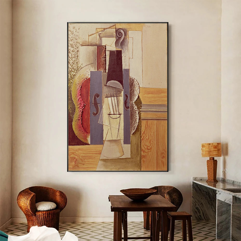 Pablo Picasso Collage Guitar Canvas