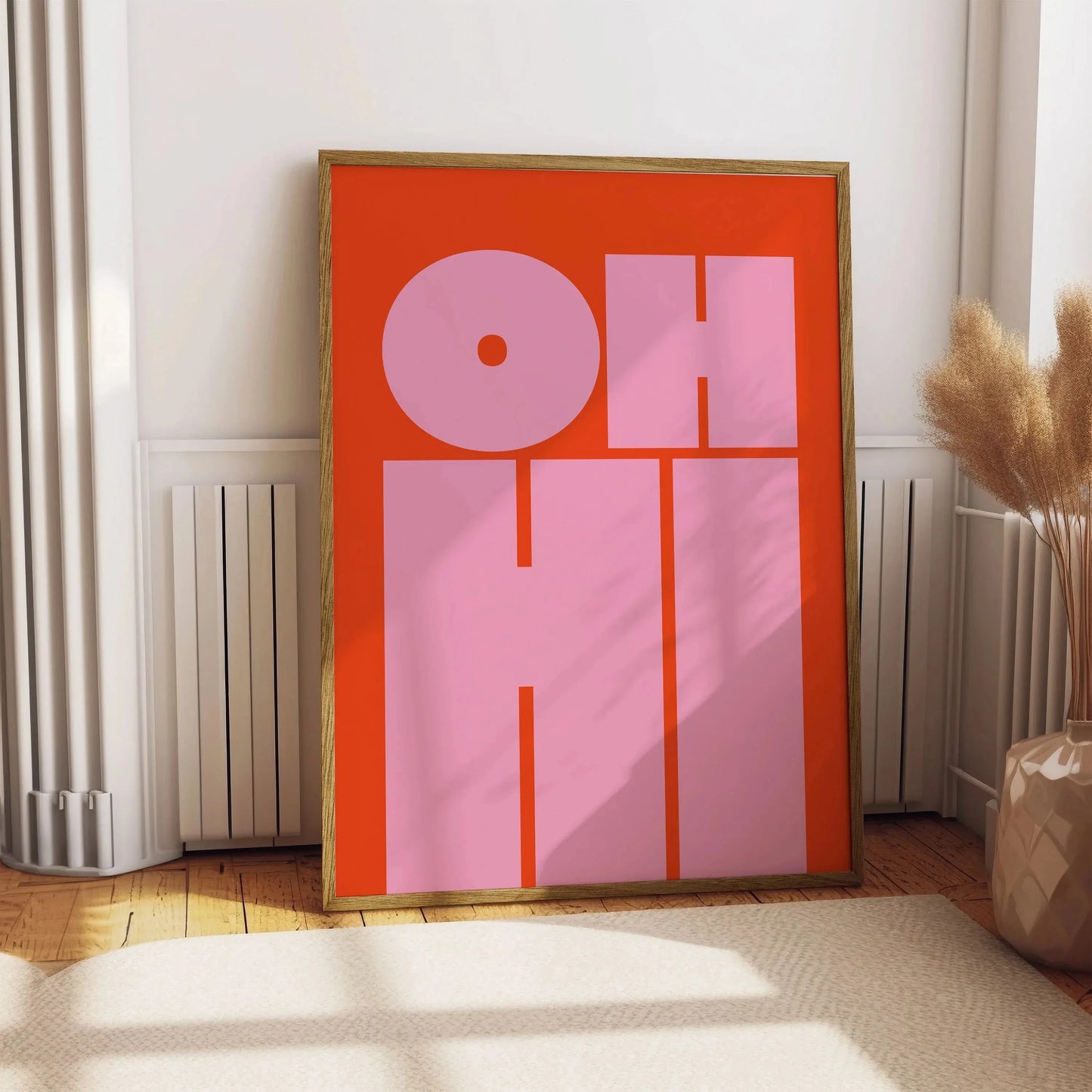 Retro Typography OH HI & CIAO Canvas Print