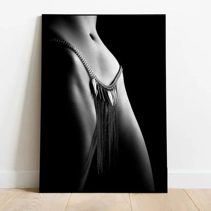 tasteful black and white nude figure canvas wall art