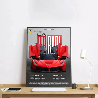 Classic red Italian sports car canvas wall art