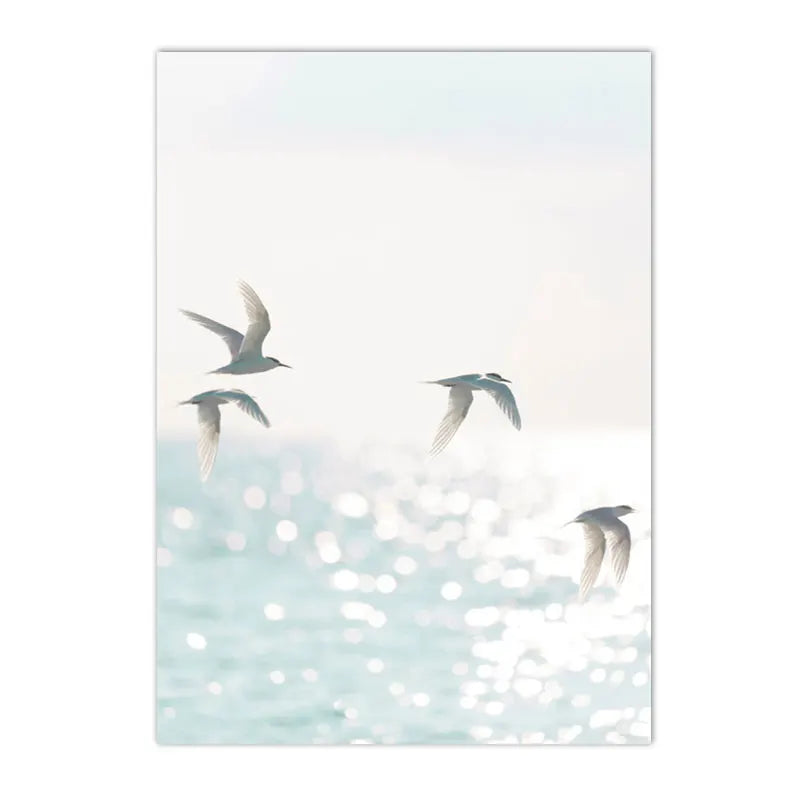 Ocean Beach Seagull & Starfish Canvas Print