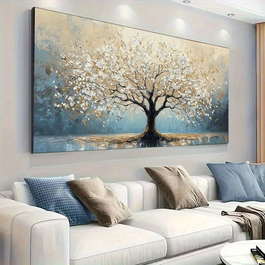 large textured abstract tree oil painting canvas wall art