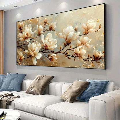 modern magnolia flower blossoms elegant canvas wall art