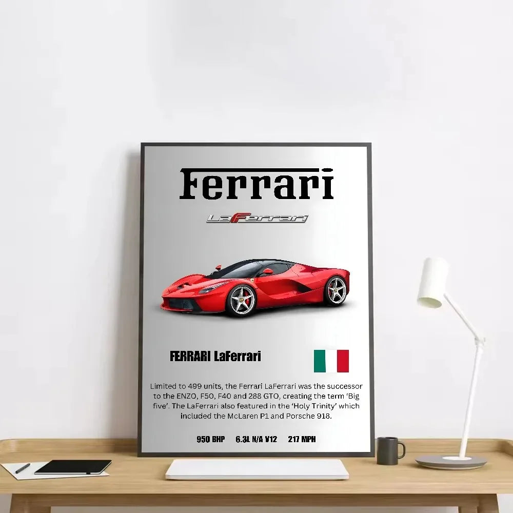 Classic red Italian sports car canvas wall art