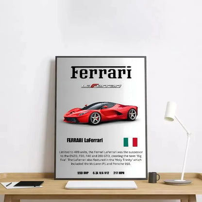 Classic red Italian sports car canvas wall art