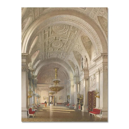 renaissance-style figures with architectural motifs vintage canvas wall art
