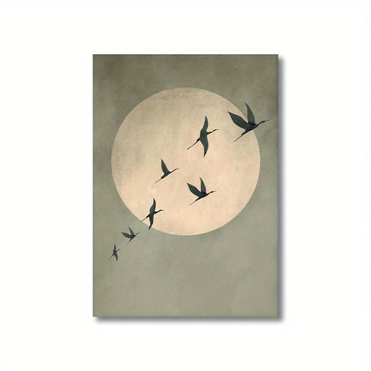 Sage Green Sun Japandi Canvas Print