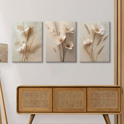 Scandinavian Beige Botanical Canvas