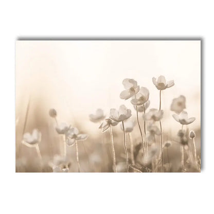 beige coastal canvas with flowers grass and bicycle