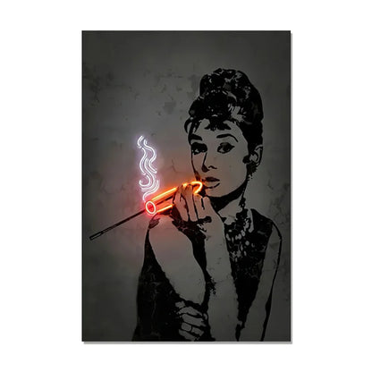 Neon Effect Iconic Canvas