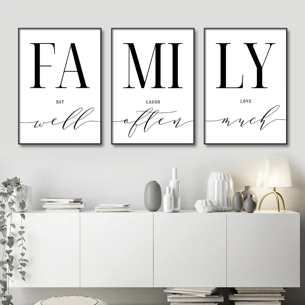 "Family" Quote Wall Art - Set Of 3