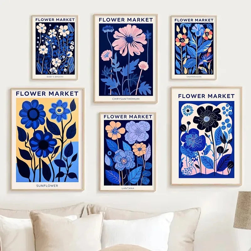 Classic Blue Flower Canvas