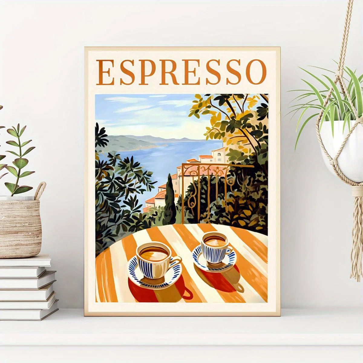 vintage mid century italian espresso coffee canvas wall art
