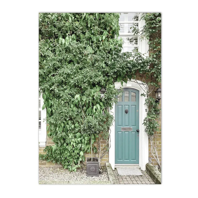 spring landscape with daisies lemons and bike canvas wall art