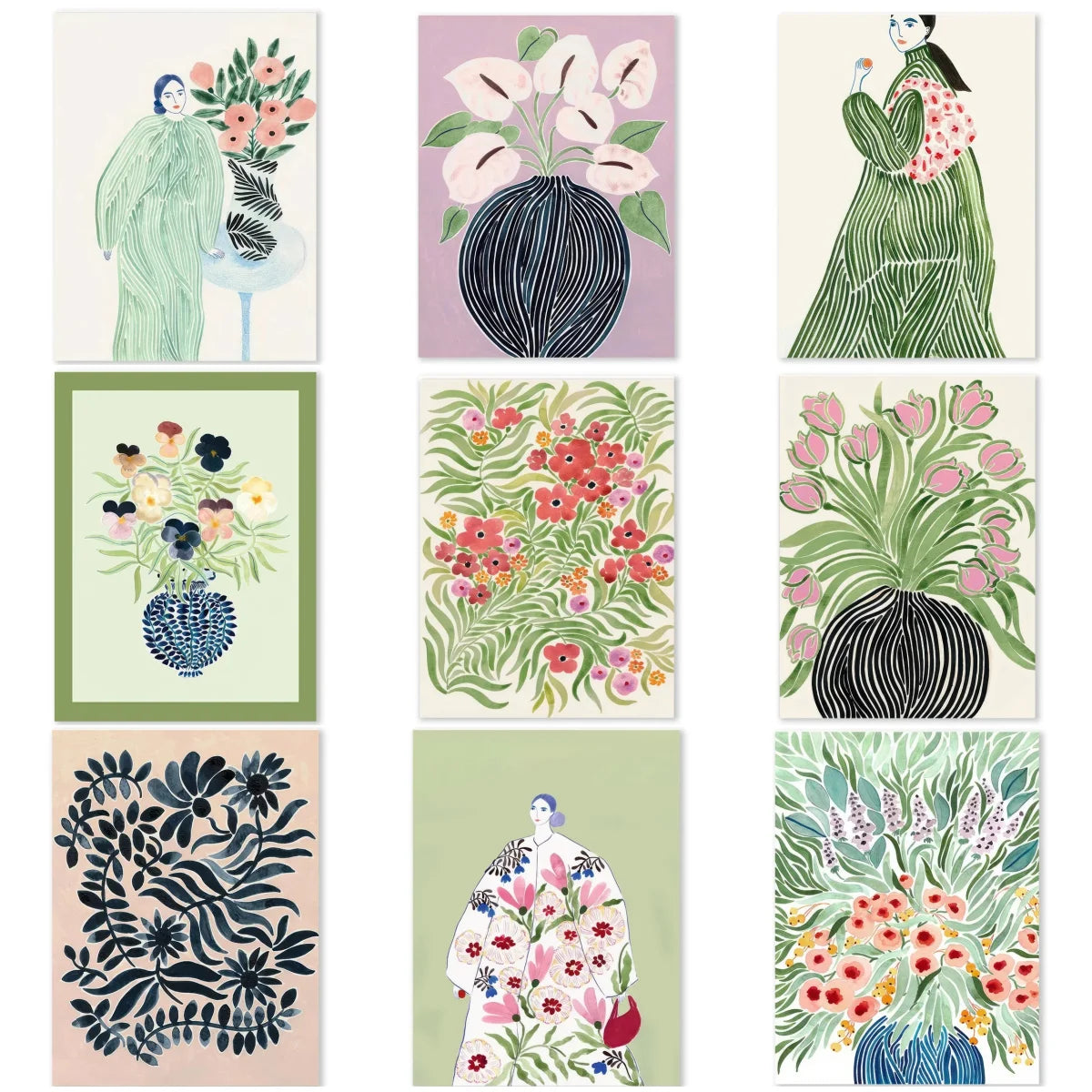 Abstract Tulips & Violets Canvas