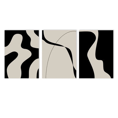 minimalist black and white abstract Nordic canvas