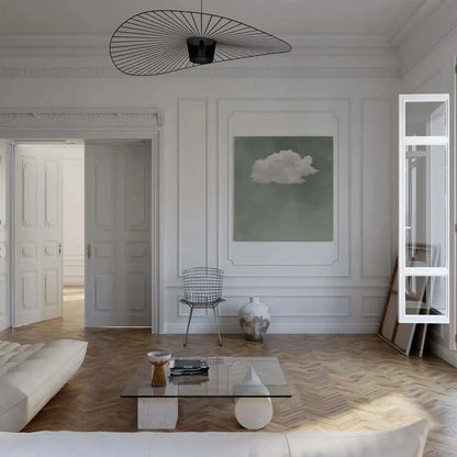 sage green cloud abstract square unframed canvas