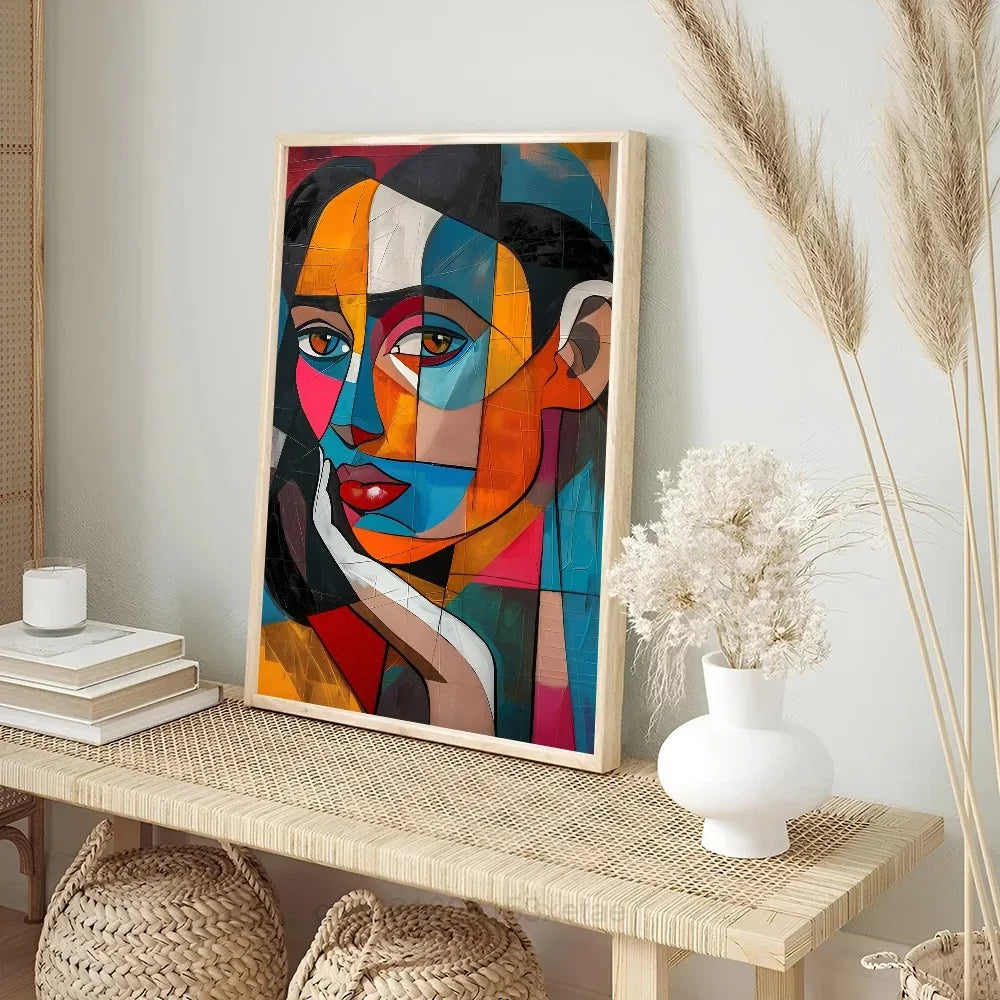 Cubist figures abstract Picasso-style canvas wall art