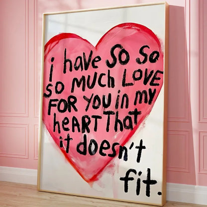 romantic quote so much love unframed canvas wall art