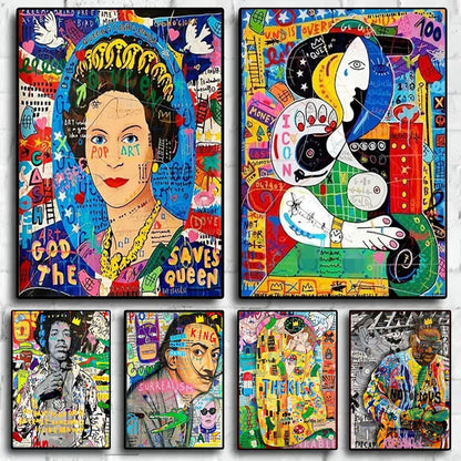 Banksy & Gustav Klimt Graffiti Canvas