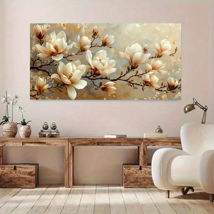 modern magnolia flower blossoms elegant canvas wall art