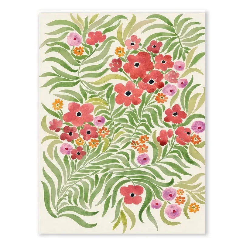 Abstract Tulips & Violets Canvas