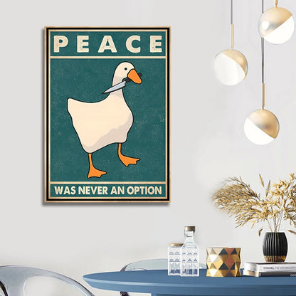 Goose Meme “Peace Was Never an Option” Canvas Print