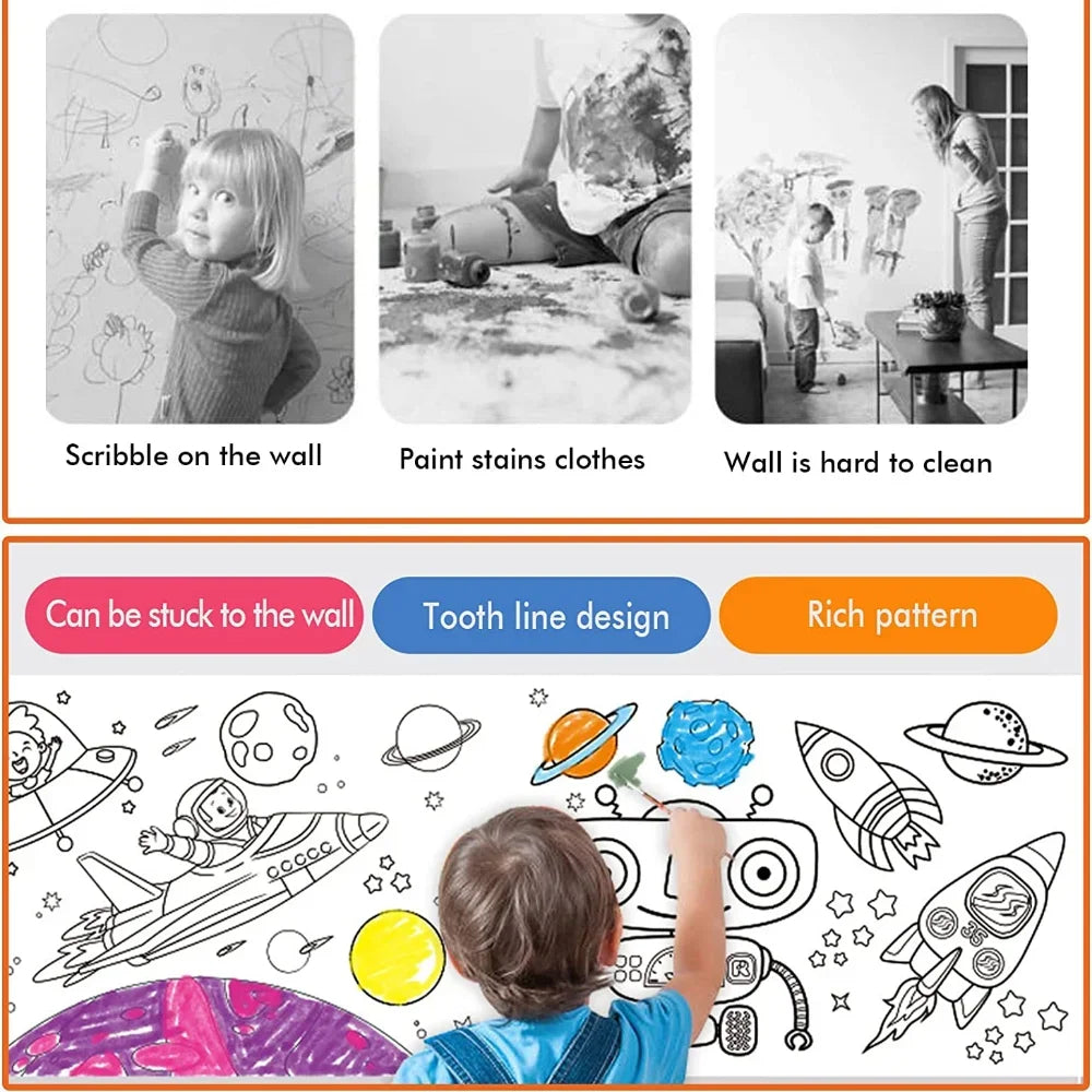 Children's Drawing Roll – DIY Sticky Graffiti Paper
