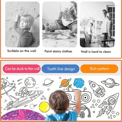 Children's Drawing Roll – DIY Sticky Graffiti Paper