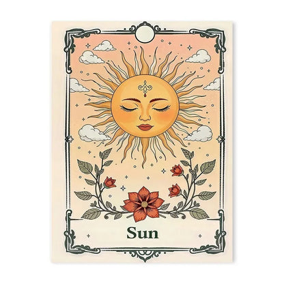 Tarot Sun & Moon Lotus Flower Canvas