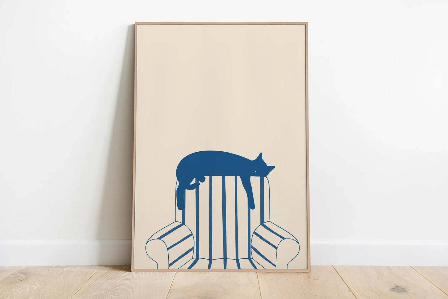 minimal abstract cartoon cat illustration canvas