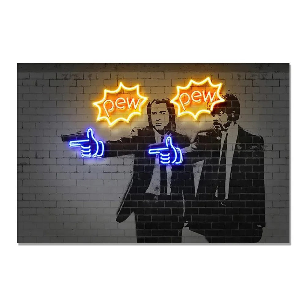 Neon Effect Iconic Canvas