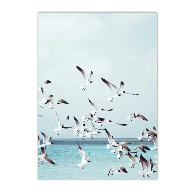 Ocean Beach Seagull & Starfish Canvas Print