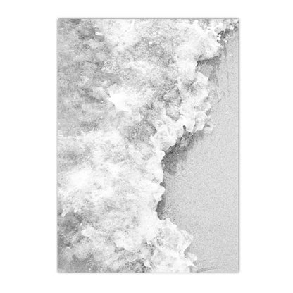 black and white sea waves with coconut tree shells starfish coastal canvas