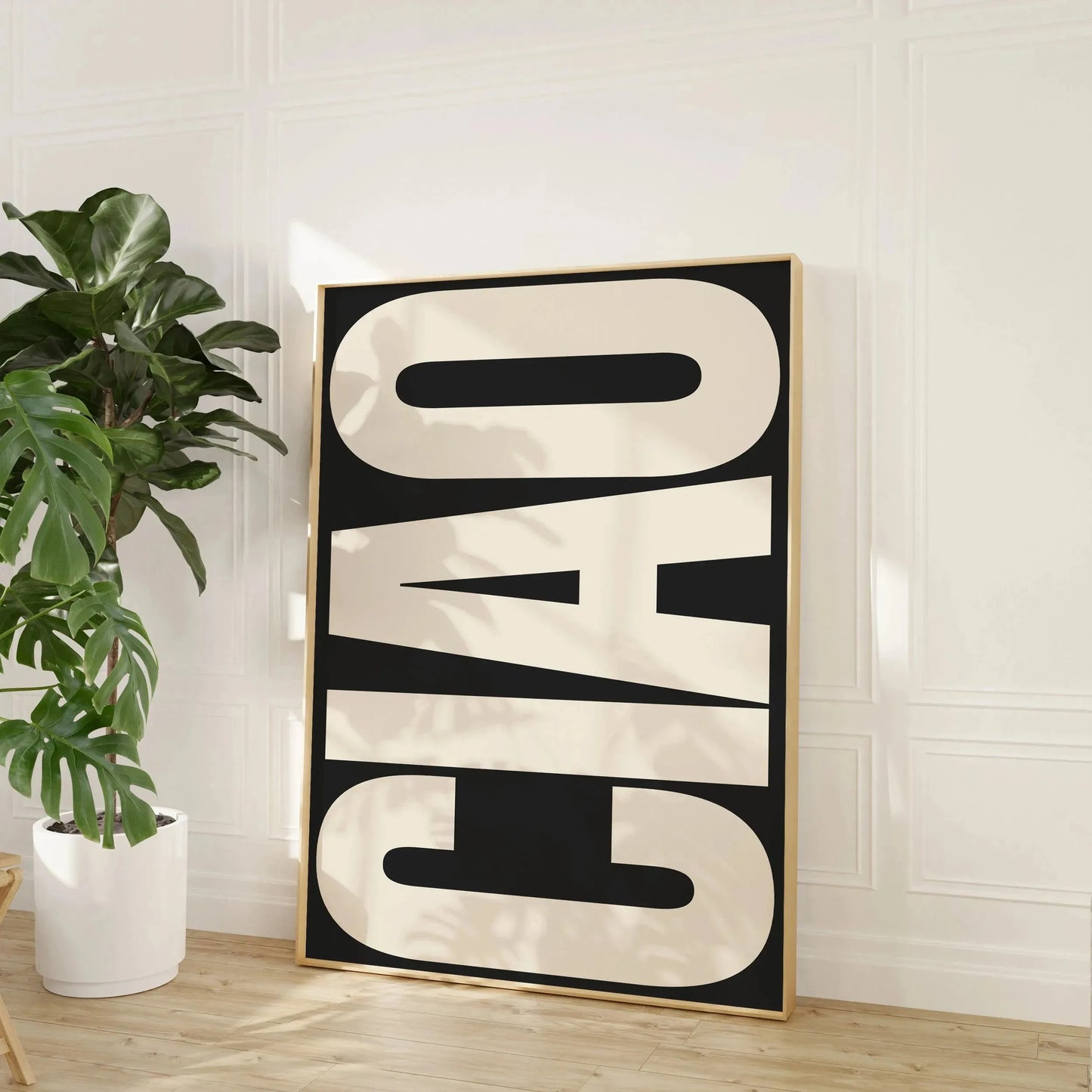 Retro Typography OH HI & CIAO Canvas Print
