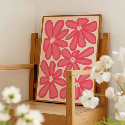 pink aesthetic floral collage canvas wall art